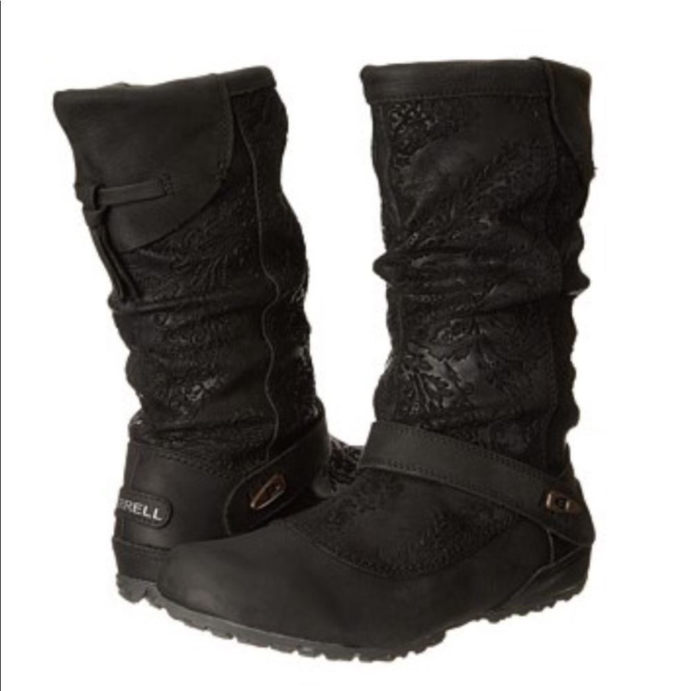 Merrell Haven Pull waterproof black leather boots